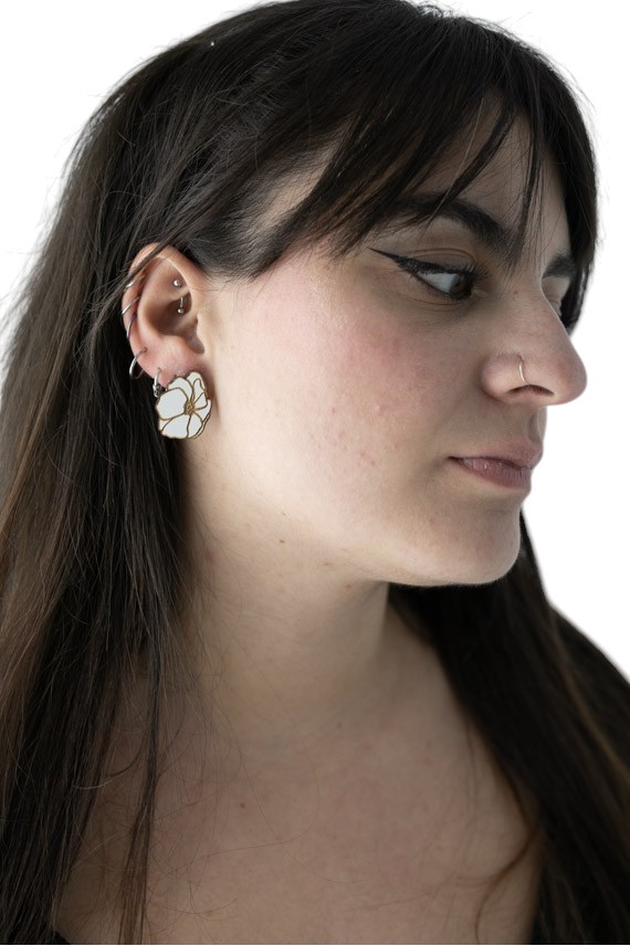 Pendientes Madera Flor Pendientes Madera Flor