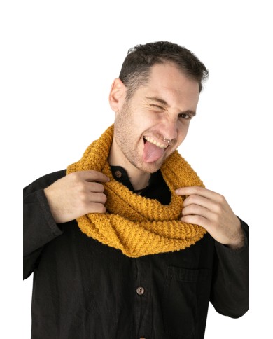 Cuello Doble vuelta Chenilla unisex Mostaza y Burdeos Cuello Doble vuelta Chenilla unisex Mostaza y Burdeos
