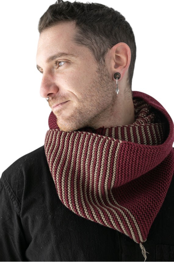 Cuello Doble vuelta Punto Bobo Rayas