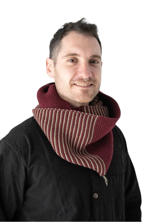 Cuello Doble vuelta Punto Bobo Rayas