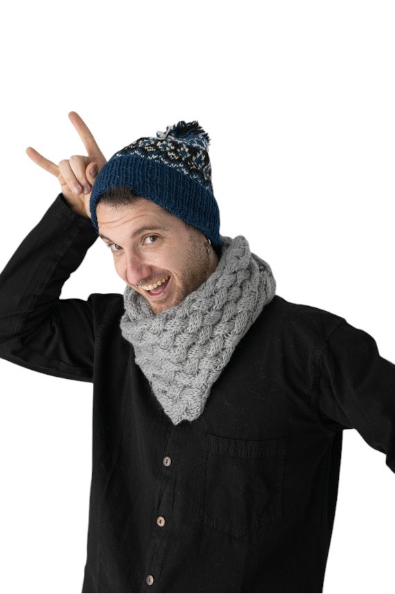 Cuello Doble vuelta Punto Entrecuzado