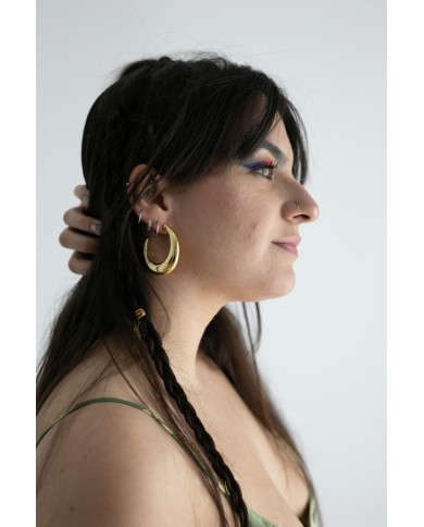 Aros plata lisos Jhoom dorados