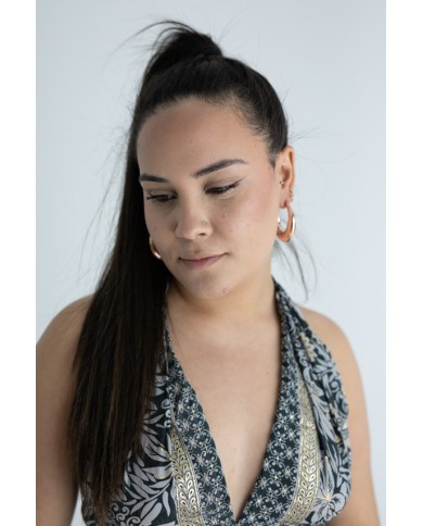 Aros plata Rosa lisos Jhoom