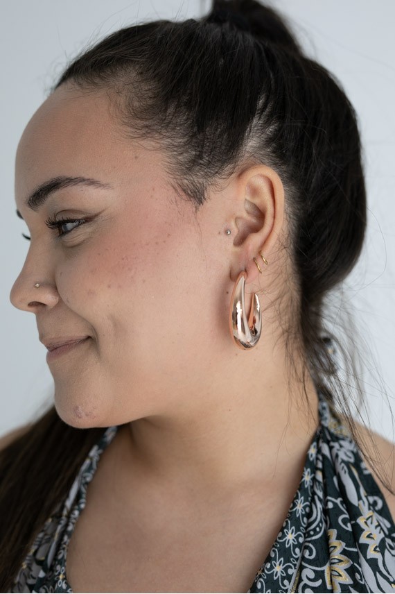 Aros plata Rosa lisos Jhoom Aros plata Rosa lisos Jhoom