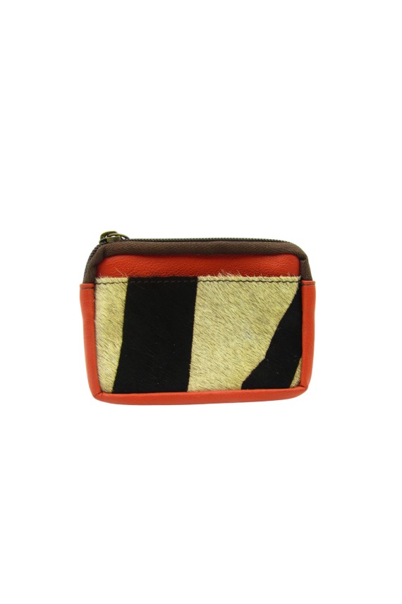 Monedero piel Kai Zipper Animal Print cebra by Soruka