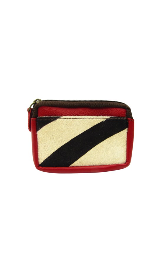 Monedero piel Kai Zipper Animal Print cebra by Soruka
