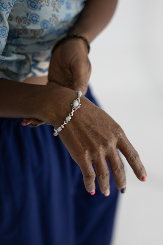 Pulsera Plata Neyla Piedra Luna