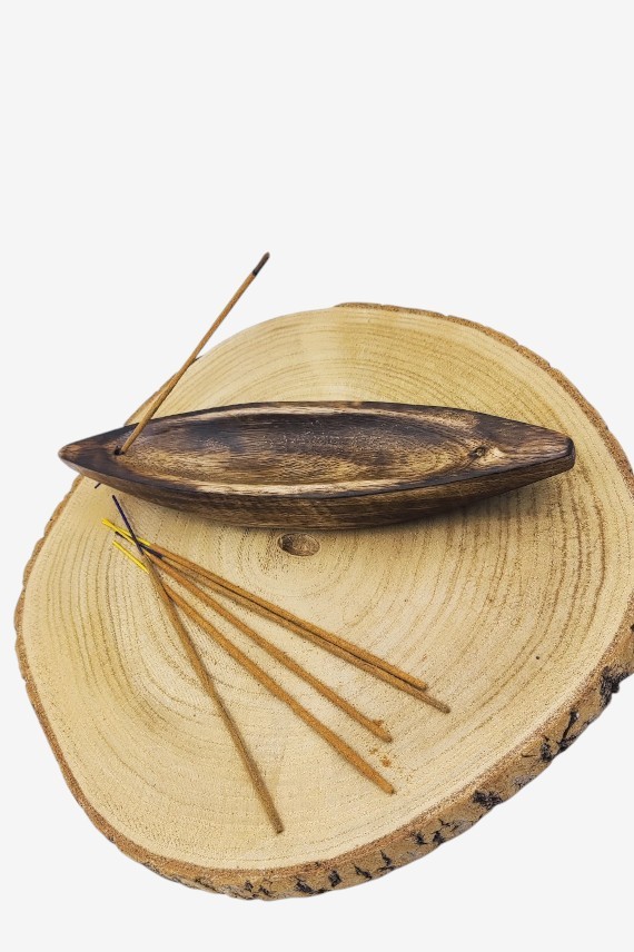 Tabla Quemador incienso Canoa Madera Tabla Quemador incienso Canoa Madera