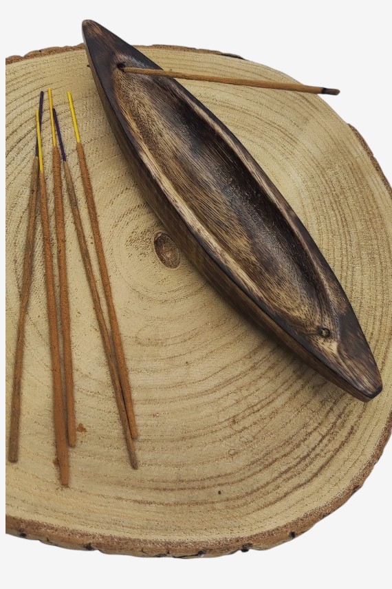 Tabla Quemador incienso Canoa Madera Tabla Quemador incienso Canoa Madera