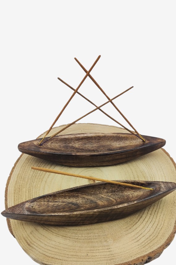 Tabla Quemador incienso Canoa Madera