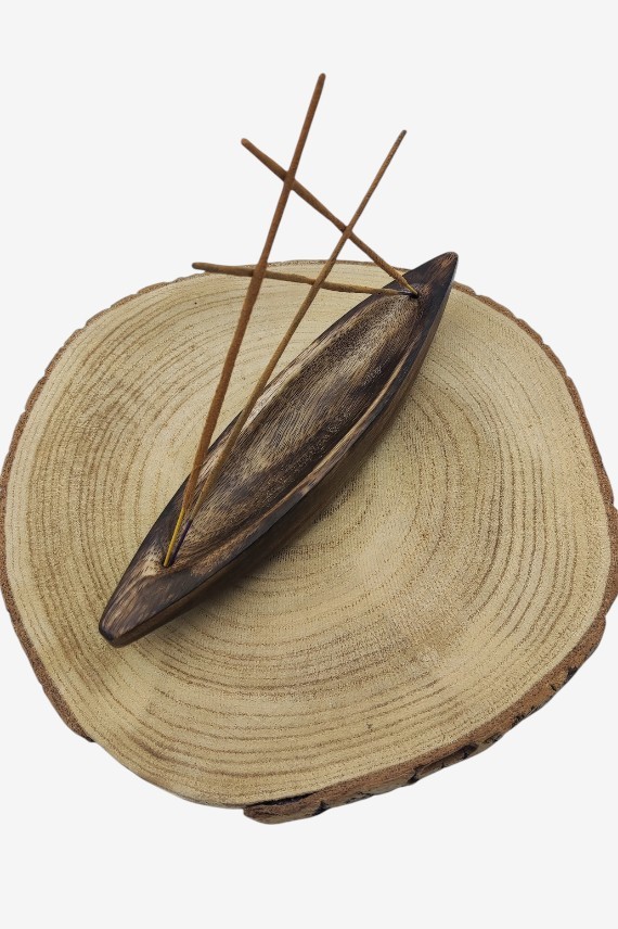Tabla Quemador incienso Canoa Madera