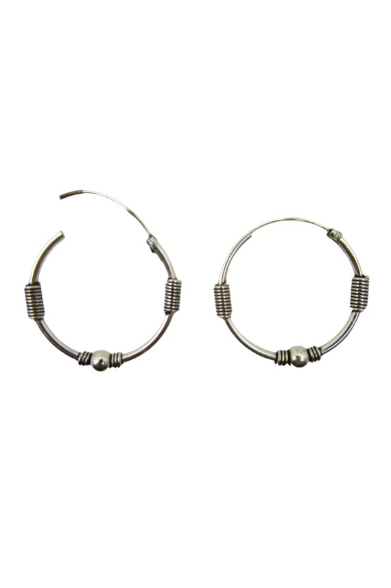 Aro Plata Muelle Bola Bali 22mm Aro Plata Muelle Bola Bali 22mm