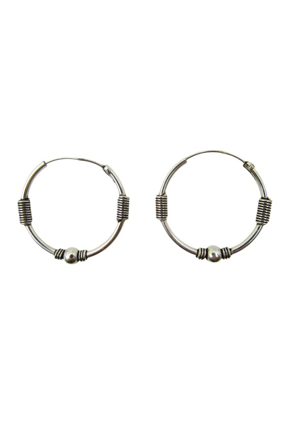 Aro Plata Muelle Bola Bali 22mm Aro Plata Muelle Bola Bali 22mm