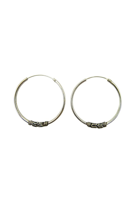 Aros Bali Plata Aylín 25 mm Aros Bali Plata Aylín 25 mm