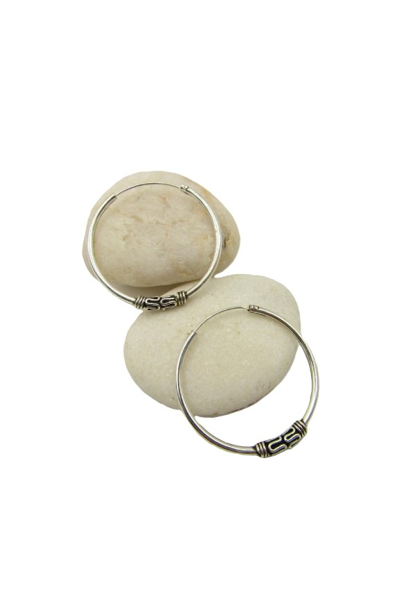 Aros Bali Plata Aylín 25 mm Aros Bali Plata Aylín 25 mm