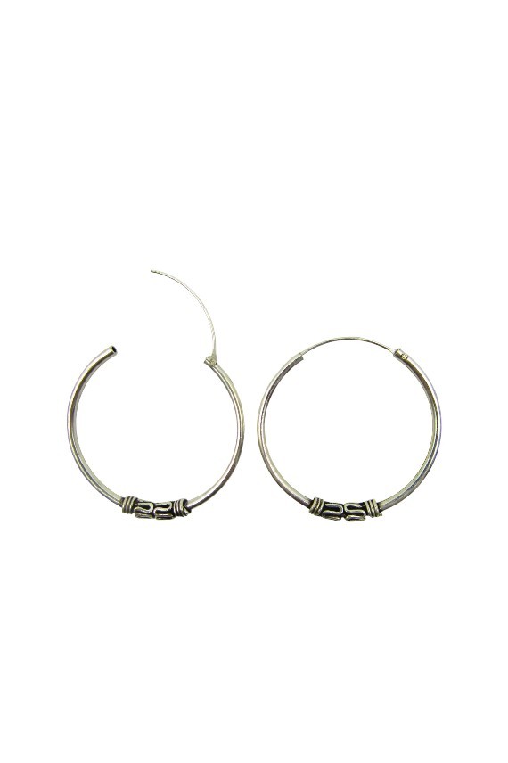 Aros Bali Plata Aylín 25 mm Aros Bali Plata Aylín 25 mm