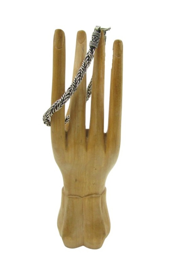 Pulsera Trenzada Plata Envejecida