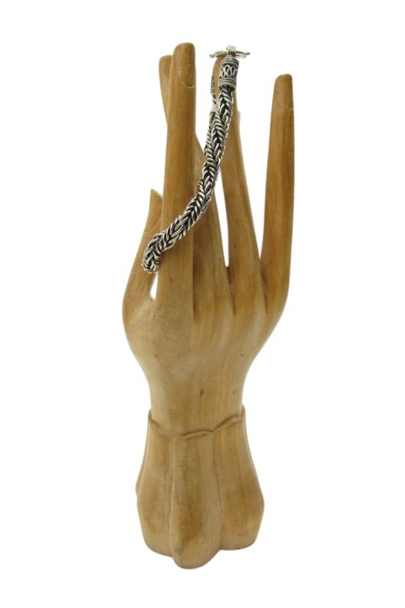 Pulsera Trenzada Plata Envejecida