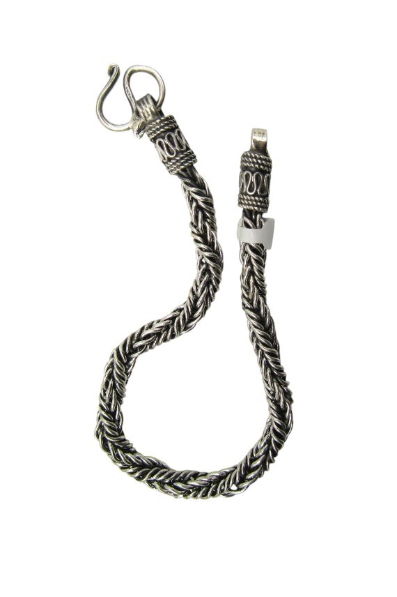 Pulsera Trenzada Plata Envejecida