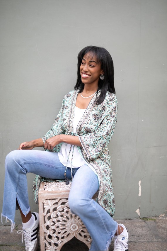 Kimono Seda Sari Noa India Gold