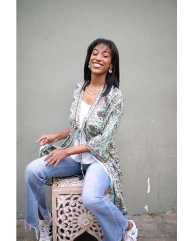 Kimono Seda Sari Noa India Gold