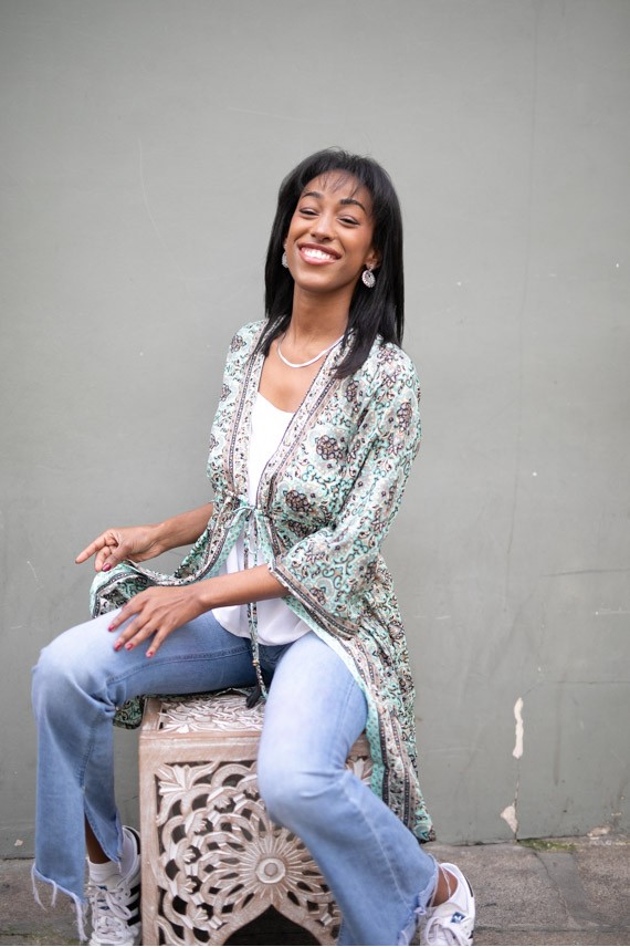 Kimono Seda Sari Noa India Gold