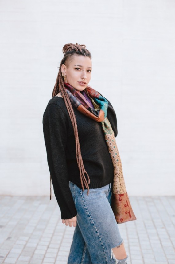 Foulard Seda Reversible Patchwork