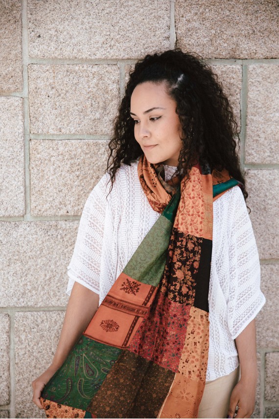 Foulard Seda Reversible Patchwork