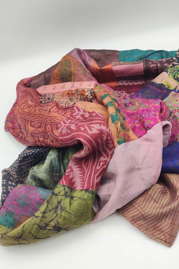 Foulard Seda Reversible Patchwork