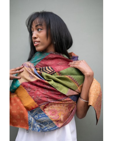Foulard Seda Reversible Patchwork
