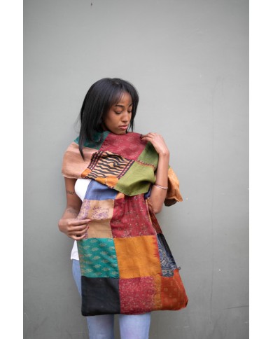 Foulard Seda Reversible Patchwork