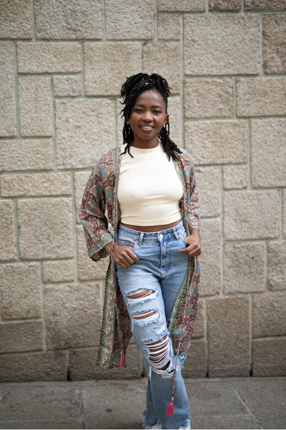 Kimono Seda Sari Cielo India Gold