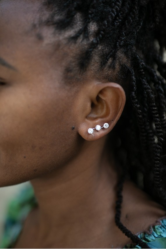 Pendientes trepador Plata