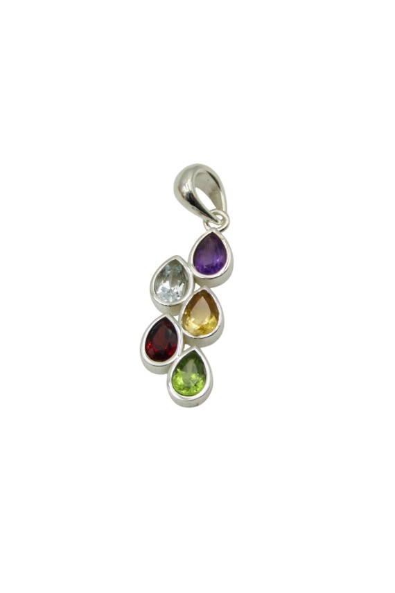 Colgante Plata Chakras Multiminerales Colgante Plata Chakras Multiminerales