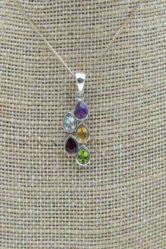 Colgante Plata Chakras Multiminerales Colgante Plata Chakras Multiminerales