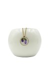 Collar Resina Avani hoja con pétalos malva y crema