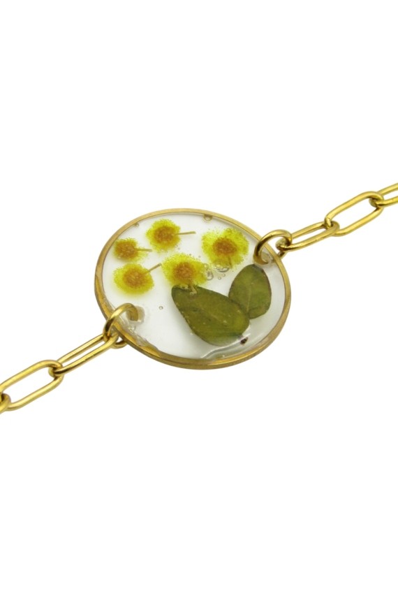 Pulsera cadena resina Margaritas