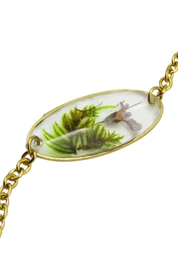 Pulsera cadena resina Lila