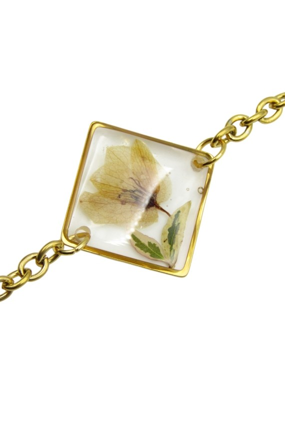 Pulsera cadena resina Blanca