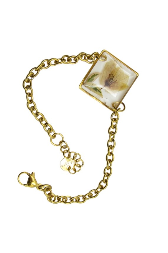 Pulsera cadena resina Blanca