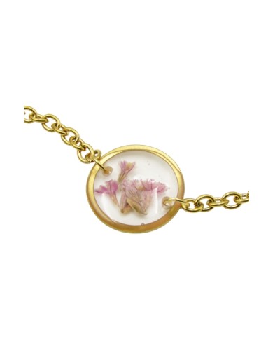 Pulsera cadena resina Rosa