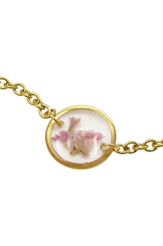 Pulsera cadena resina Rosa