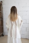 Kimono rústico algodón con bordado ajourée