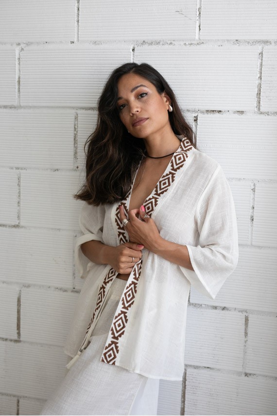 Kimono boho para mujer en algodón orgánico