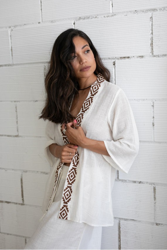 Kimono boho para mujer en algodón orgánico