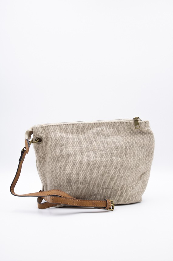 Bolso algodón redecilla tipo saco Marino/Beige Bolso algodón redecilla tipo saco Marino/Beige