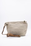 Bolso algodón redecilla tipo saco Marino/Beige