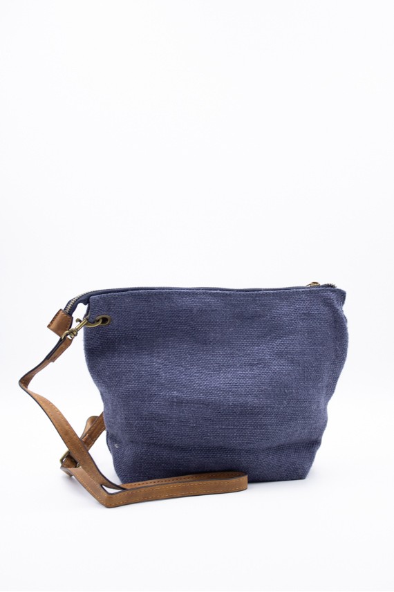 Bolso algodón redecilla tipo saco Marino/Beige Bolso algodón redecilla tipo saco Marino/Beige