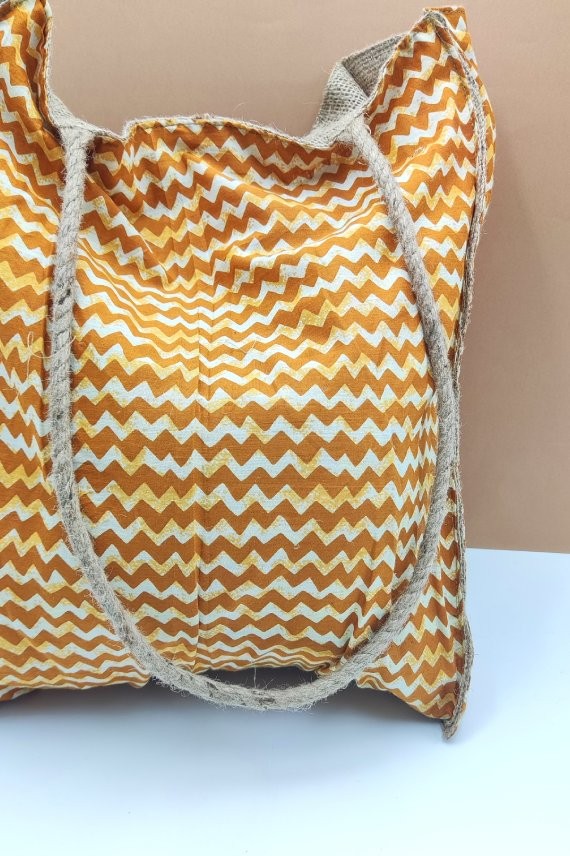 Bolso Rafia Print Mostaza Algodón Bolso Rafia Print Mostaza Algodón