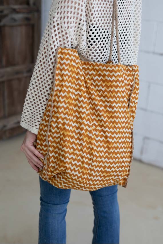 Bolso Rafia Print Mostaza Algodón Bolso Rafia Print Mostaza Algodón